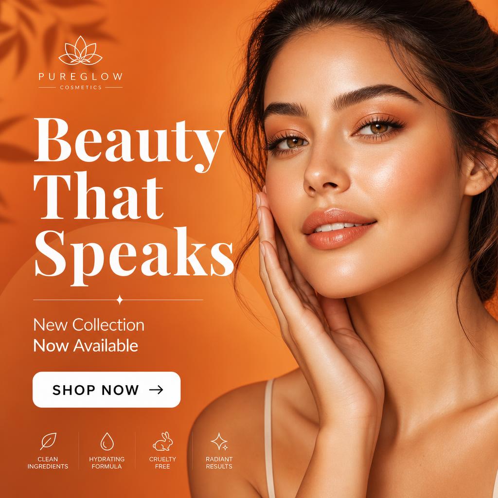 Ad sample: cosmetics new collection ad