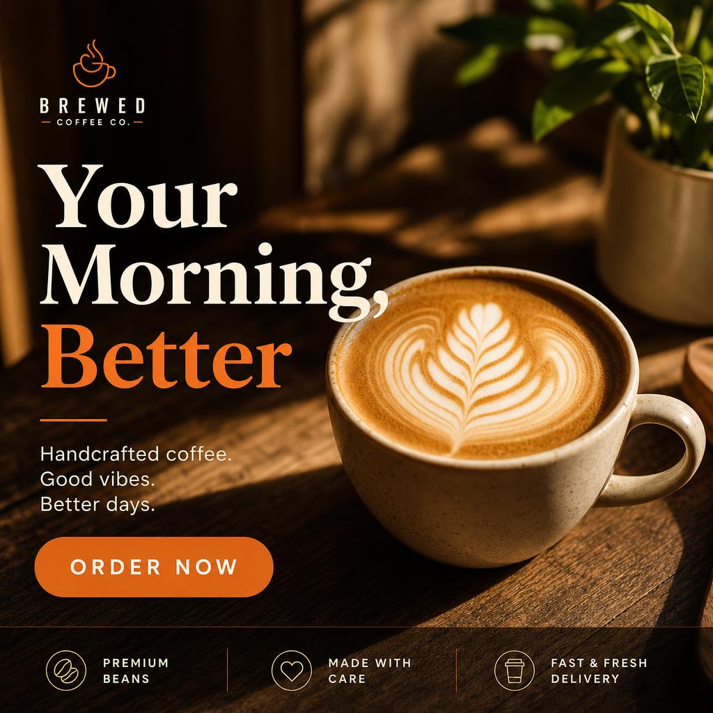 Ad sample: coffee shop morning promotion ad