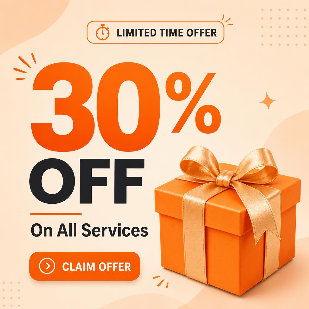 Ad sample: 30% off all services promotion