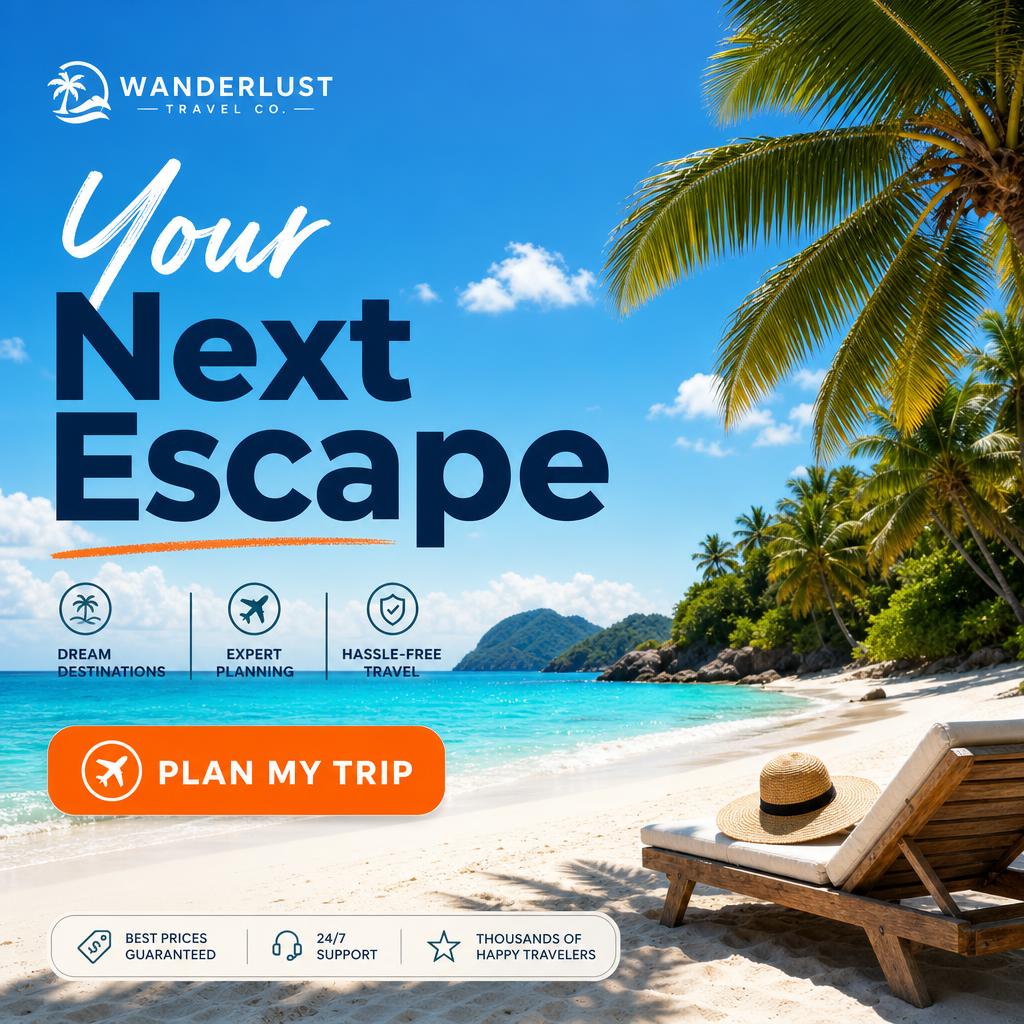 Ad sample: travel agency beach getaway ad